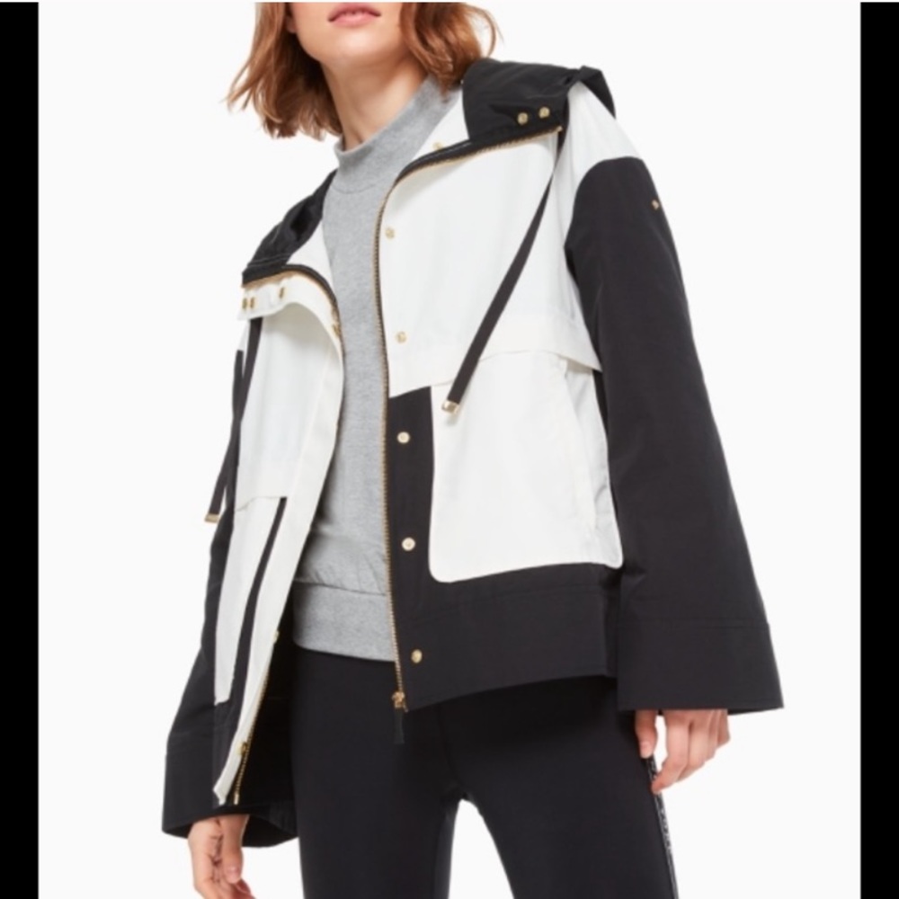 Kate Spade Colorblock Mixed Media Anorak Jacket M